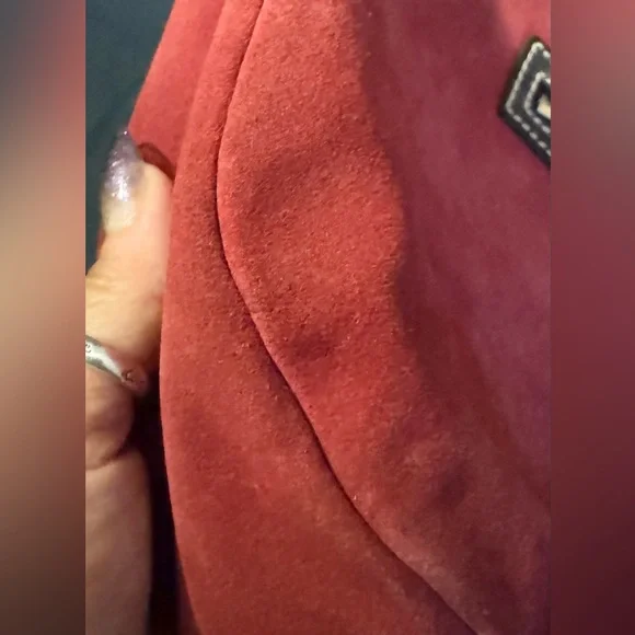 Dooney & Bourke Vintage Safari Suede Hobo Bag (Red/Brown) - EUC - Picture 16 of 16